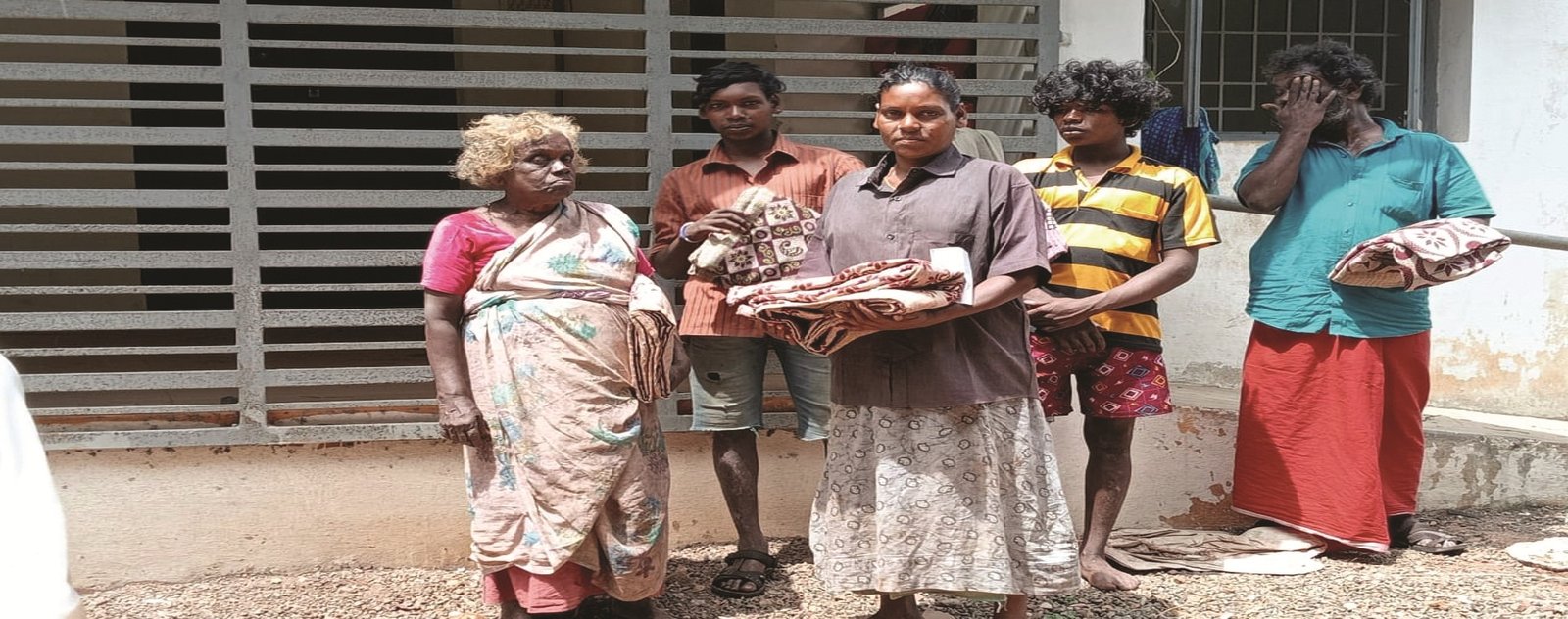 Community members receiving support